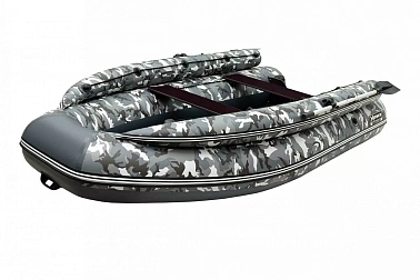 Лодка ПВХ SIBRIVER ХАТАНГА PRO-390 НДНД (ФАЛЬШБОРТ) (КМФ серый)