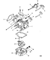 Карбюратор 2-Х ТАКТНОГО ПЛМ MERCURY 75 Серийный номер от 0P017000 до 0P325499