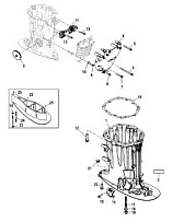 Корпус карданного вала 4-Х ТАКТНОГО ПЛМ MERCURY 135 Серийный номер от 1B517159 и выше