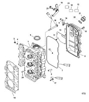 Головка цилиндра 4-Х ТАКТНОГО ПЛМ MERCURY 40 Серийный номер от 1B227000 до 1B344398