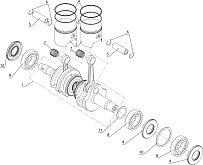 Вал коленчатый S10500250, поршни снегохода РМ (РУССКАЯ МЕХАНИКА) VECTOR 551I