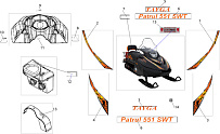 Наклейки снегохода ТАЙГА PATRUL 551 SWT