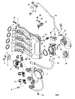 Впускной коллектор 4-Х ТАКТНОГО ПЛМ MERCURY 50 Серийный номер от 1C050252 и выше