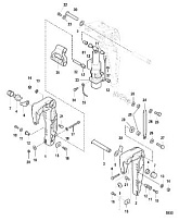 Зажимной кронштейн, Power Tilt 4-Х ТАКТНОГО ПЛМ MERCURY 8 Серийный номер от 0P325500 и выше