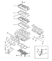 Выхлопной коллектор и крышки 2-Х ТАКТНОГО ПЛМ MERCURY 50EO Серийный номер от 9469200 до 9683054