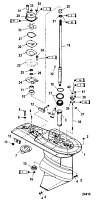 Корпус шестерни,приводной вал - 2.33:1 передаточное число 4-Х ТАКТНОГО ПЛМ MERCURY 50 Серийный номер от 0P515897 и выше