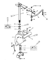 Поворотный кронштейн 2-Х ТАКТНОГО ПЛМ MERCURY 55 Серийный номер от 9885345 до 9973099