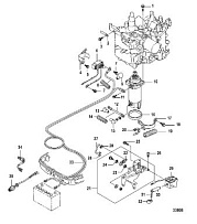 Электрические компоненты, стартер и соленоиды 4-Х ТАКТНОГО ПЛМ MERCURY 15 Carb(2CYL) Серийный номер от 0R235949 и выше