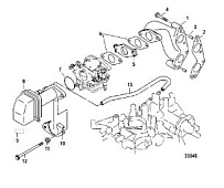Впускной коллектор 4-Х ТАКТНОГО ПЛМ MERCURY F15 Серийный номер от 0G590000 до 0G760299