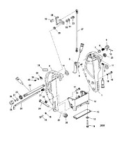Кронштейн транца (электрический) 2-Х ТАКТНОГО ПЛМ MERCURY 55 Серийный номер от 0P017000 до 0P325499