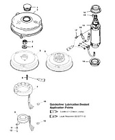 Маховик и стартер (USA-0G438000/BEL-9927000 и выше) 2-Х ТАКТНОГО ПЛМ MERCURY 75 Серийный номер от 9793577 до 0P016999