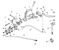 Рычаг переключения передач, внешний 4-Х ТАКТНОГО ПЛМ MERCURY 60 Серийный номер от 0P153500 до 0P400999