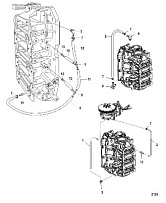 Маслопровод 2-Х ТАКТНОГО ПЛМ MERCURY 150 PRO XS L OPTIMAX Серийный номер от 1B690542 и выше