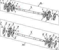 Вал ведущий M10200080 для СММ РЫБИНКА M10000010 (ВЫПУСК С 11.2011 ПО 07.2012)