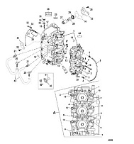 Блок цилиндров и картер 2-Х ТАКТНОГО ПЛМ MERCURY 55 Серийный номер от 0G760300 до 0T979999