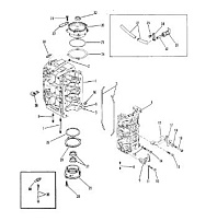 Блок цилиндров 2-Х ТАКТНОГО ПЛМ MERCURY 60 Серийный номер от 9469200 до 9683054