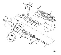 Корпус шестерни, карданный вал, длинный - 2:1 передаточное число 4-Х ТАКТНОГО ПЛМ MERCURY 40 Серийный номер от 1C000001 до 1C049738