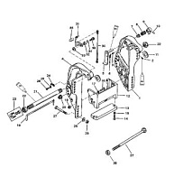 Кронштейн транца (50/60) 2-Х ТАКТНОГО ПЛМ MERCURY 50EO Серийный номер от 9885345 до 9973099