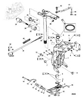 Поворотный кронштейн и рулевой рычаг  4-Х ТАКТНОГО ПЛМ MERCURY 135 Серийный номер от 1B517159 и выше