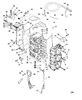 Блок цилиндров 2-Х ТАКТНОГО ПЛМ MERCURY 90 Серийный номер от 0P017000 до 0P325499