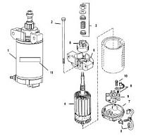 Стартер(USA- 1B282399 и ниже) 4-Х ТАКТНОГО ПЛМ MERCURY 60 Серийный номер от 0T409000 до 1B344306