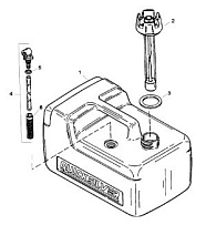 Бак в сборе, топливный - пластик - 3,2 галлона 4-Х ТАКТНОГО ПЛМ MERCURY 4 Серийный номер от 0R000001 до 0R067089