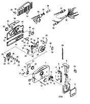 Дистанционное управление с логотипом Quicksilver 2-х тактного ПЛМ MERCURY 25 М Серийный номер от 0N018456 до 0N055504