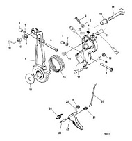 Дроссель и рычаг 2-Х ТАКТНОГО ПЛМ MERCURY 75 Серийный номер от 0P325500 и выше