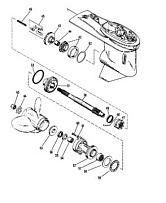 Корпус коробки передач (PROP SHAFT)(BIGFOOT)(SEAPRO/MARATHON/PONTOON) 2-Х ТАКТНОГО ПЛМ MERCURY 50EO Серийный номер от 9683055 до 9885344
