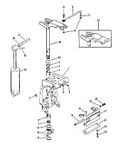 Поворотный кронштейн и рулевой рычаг(Casting Number 1499-8709C5) 2-Х ТАКТНОГО ПЛМ MERCURY 75 Серийный номер от 0C222000 до 0D283221