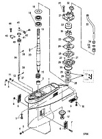 Корпус редуктора, карданный вал, серийный 0N116271 и выше 2-х тактного ПЛМ MERCURY 40 M Серийный номер от 0N056165 и выше