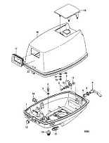 Капот 2-х тактного ПЛМ MERCURY 9.9 MH 169CC Серийный номер от 0N007788 до 0N055109