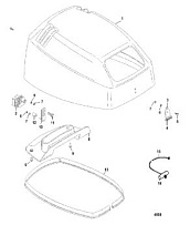 Верх капота 4-Х ТАКТНОГО ПЛМ MERCURY F15 Серийный номер от 1B227000 до 1B727495