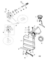 Компоненты закачки масла 2-Х ТАКТНОГО ПЛМ MERCURY 50EO Серийный номер от 9973100 до 0P016999