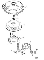 Маховик и статор (электрический) 2-Х ТАКТНОГО ПЛМ MERCURY 60 Серийный номер от 0G590000 до 0G760299