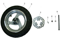 Переднее колесо СКУТЕРА Racer RC50QT-19/RC125T-19 Arrow