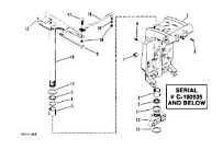 Поворотный кронштейн (силовая отделка)(S/N-0C160935 & ниже) 2-х тактного ПЛМ MERCURY 50EO Серийный номер от 0A721308 и выше
