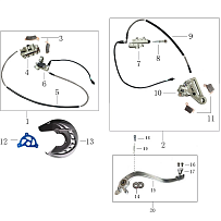 Передняя и Задняя тормозная система МОТОЦИКЛА FRATELI EXC PR300 WP Spare
