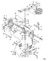 Транец и поворотные кронштейны (Часть 1) 2-х тактного ПЛМ MERCURY 40 M Серийный номер от 0N056165 и выше