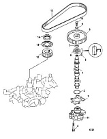Распредвал и масляный насос 4-Х ТАКТНОГО ПЛМ MERCURY F15 Серийный номер от 9973100 до 0P016999