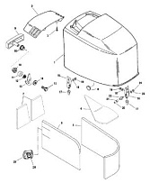 Верх капота 4-Х ТАКТНОГО ПЛМ MERCURY 115 Серийный номер от 0T178500 до 0T800999