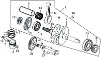 Коленчатый вал, поршень ДВИГАТЕЛЯ Racer RC300-GY8 Ranger, RC300CS Skyway 170FMN 300 cc