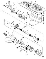 Корпус шестерни, Prop-2.31:1-USA-0T625303/BEL-0P216184 и ниже 4-Х ТАКТНОГО ПЛМ MERCURY 60 Серийный номер от 0T409000 до 1B344306