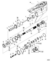 Корпус редуктора, карданный вал - обратное вращение 4-Х ТАКТНОГО ПЛМ MERCURY 135 Серийный номер от 1B2270001 до 1B381711