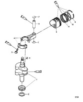 Коленвал, поршни и шатуны 4-Х ТАКТНОГО ПЛМ MERCURY 4 Серийный номер от 0P401000 и выше