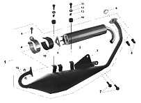 Труба выхлопная с глушителем СКУТЕРА STELS TACTIC 150