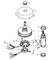 Маховик и стартер (50/60) 2-Х ТАКТНОГО ПЛМ MERCURY 55 Серийный номер от 0G290585 до 0G589999