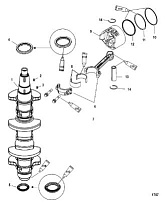 Коленвал, поршни и шатуны 4-Х ТАКТНОГО ПЛМ MERCURY 50 Серийный номер от 0P401000 до 0P515896