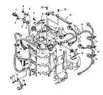 Датчики и жгут 4-Х ТАКТНОГО ПЛМ MERCURY 115 Серийный номер от 1B227000 до 1B366822