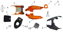 Облицовка боковая СКУТЕРА Racer RC50QT-9/RC125T-9 Lupus